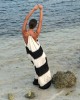 Pitusa Aegean Tiered Ecru Φόρεμα
