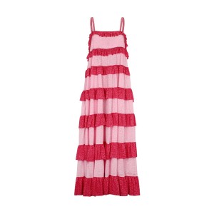 Pitusa Colorblock Tiered Ruffle Light Pink Φόρεμα