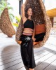 Pitusa Halter Top & Wide Leg Παντελόνι Black