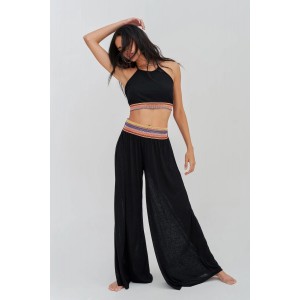 Pitusa Halter Top & Wide Leg Παντελόνι Black