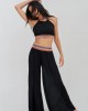 Pitusa Halter Top & Wide Leg Παντελόνι Black