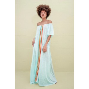 Pitusa Off The Shoulder Beach Kaftan Φόρεμα Aqua