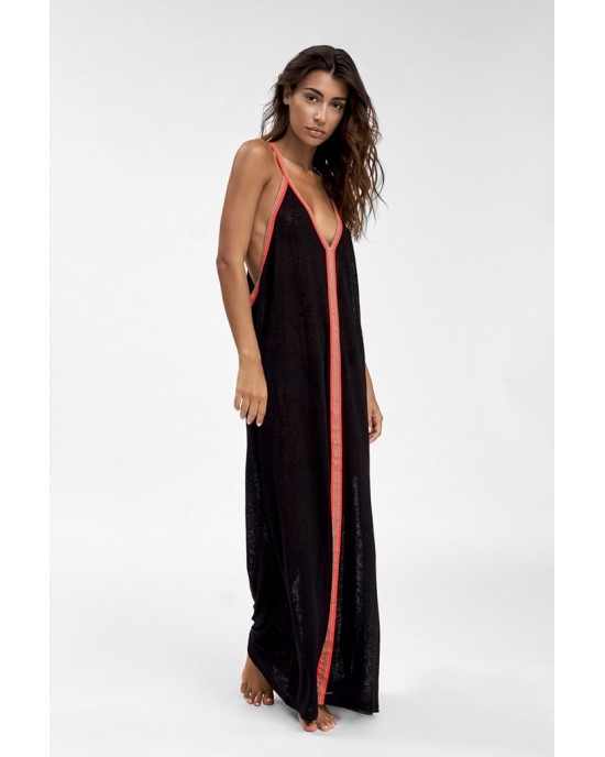 Pitusa Inca Sundress Φόρεμα Μαύρο/Κόκκινο