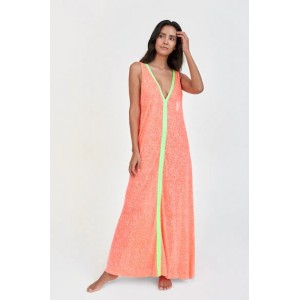 Pitusa V-Neck Flare Maxi Φόρεμα Watermelon