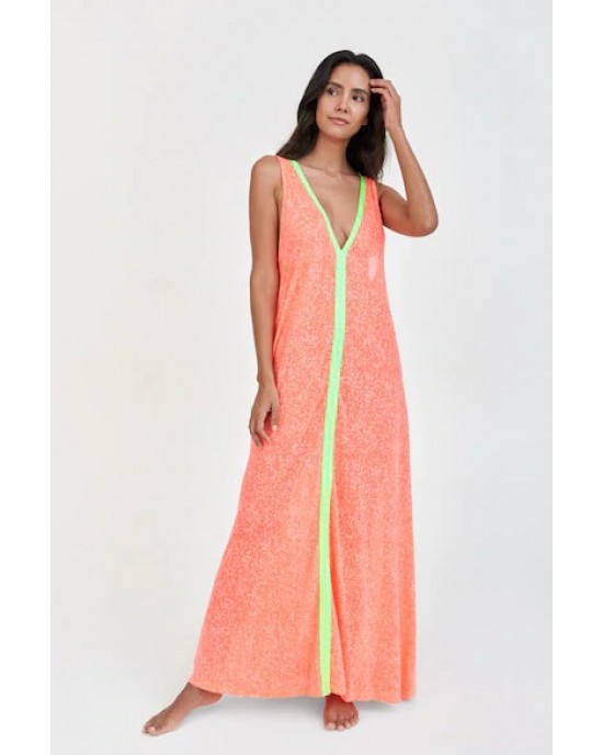Pitusa V-Neck Flare Maxi Φόρεμα Watermelon