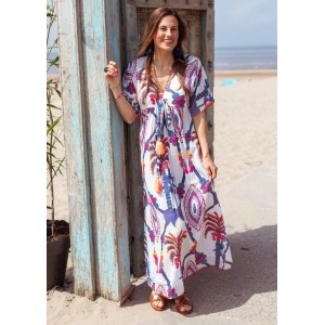Place Du Soleil Tropical Print Maxi Φόρεμα