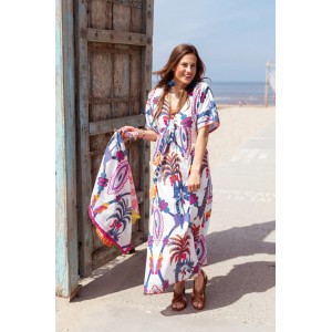 Place Du Soleil Tropical Print Maxi Φόρεμα