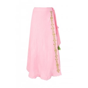 Place Du Soleil Rosa Embroidered Top & Wrap Maxi Φούστα