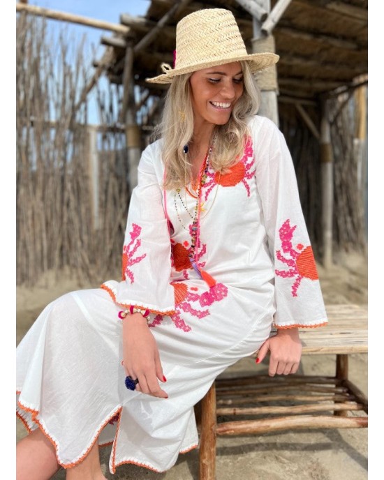 Place Du Soleil Crab White Long Φόρεμα Place Du Soleil Crab White Long Φόρεμα