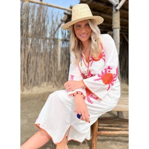 Place Du Soleil Crab White Long Φόρεμα Place Du Soleil Crab White Long Φόρεμα