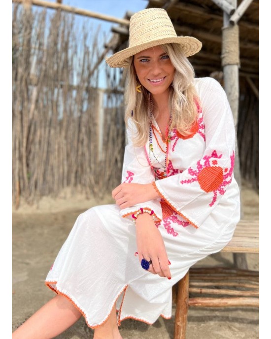 Place Du Soleil Crab White Long Φόρεμα Place Du Soleil Crab White Long Φόρεμα