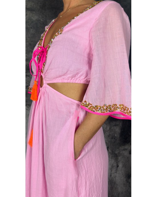 Place Du Soleil Cut-Out Pink Long Φόρεμα Place Du Soleil Cut-Out Pink Long Φόρεμα