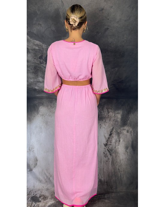 Place Du Soleil Cut-Out Pink Long Φόρεμα Place Du Soleil Cut-Out Pink Long Φόρεμα