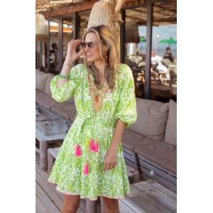 Place Du Soleil Green Short Φόρεμα