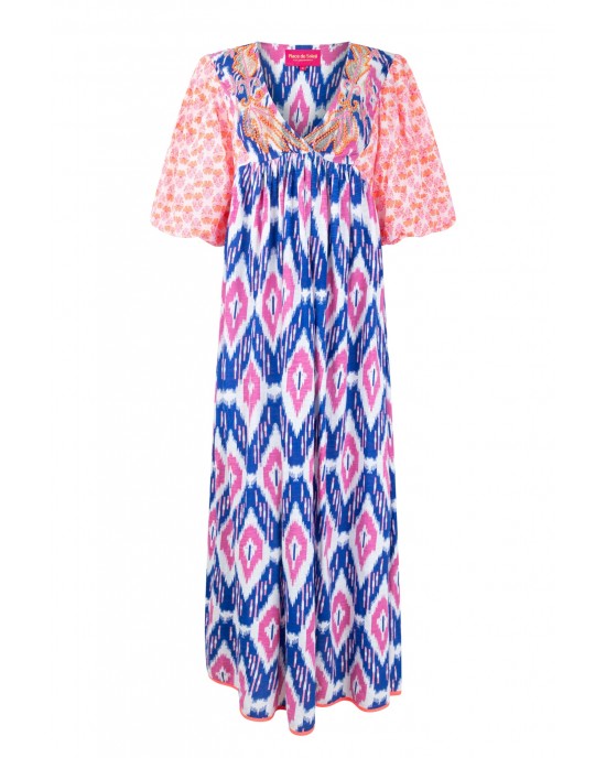 Place Du Soleil Ikat Blue Maxi Φόρεμα Place Du Soleil Ikat Blue Maxi Φόρεμα