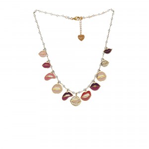 Principessa Glam Collana Kiss Me Multicharms Pink Κολιέ