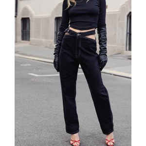 Salt & Pepper Simone Black S/W Τζιν Παντελόνι