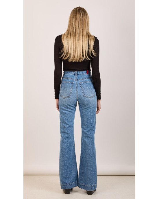 Salt & Pepper Alex Medium Fade Out Flare Denim Παντελόνι