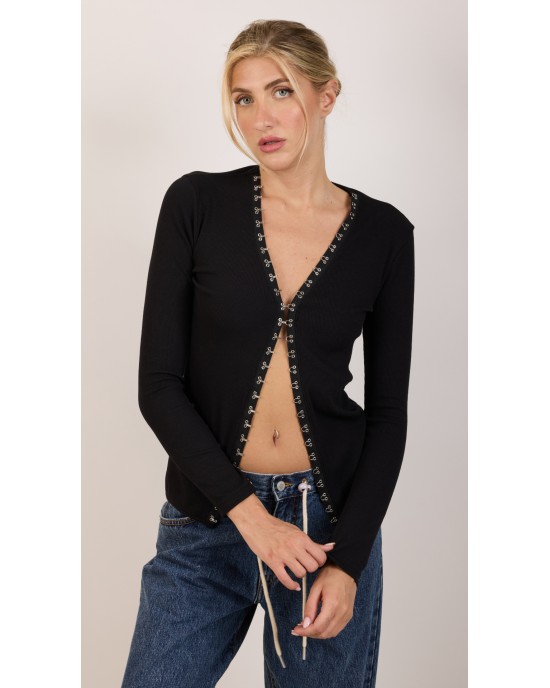 Salt & Pepper Amalia Black Μπλούζα