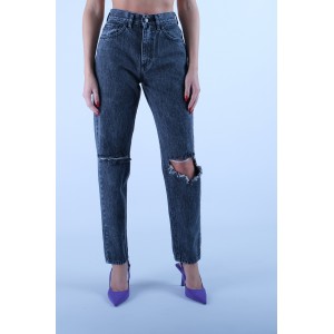 Salt & Pepper Barbara Black Pearl Ripped Τζιν Παντελόνι