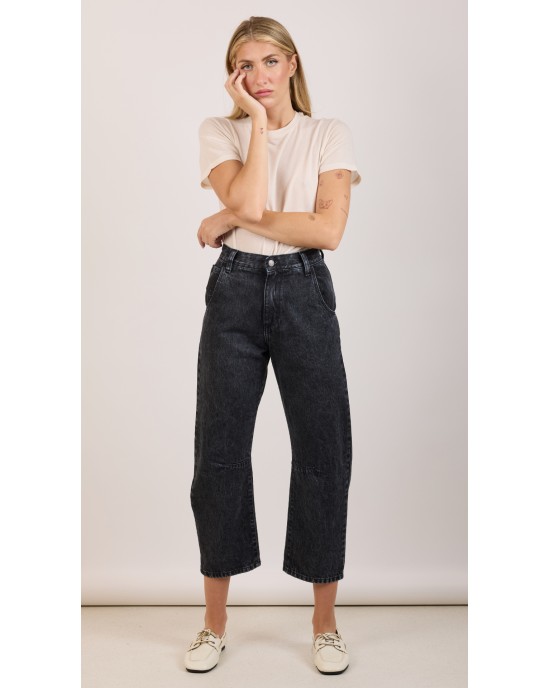 Salt & Pepper Chris Black Pearl Barrel Leg Denim Παντελόνι