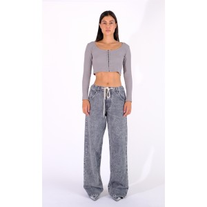 Salt & Pepper Delia Grey Pearl Denim Παντελόνι