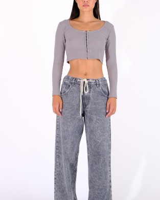 Salt & Pepper Delia Grey Pearl Denim Παντελόνι