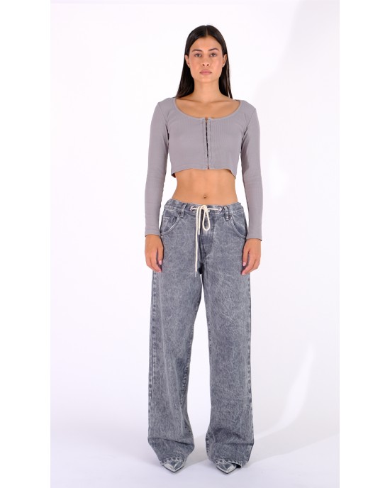Salt & Pepper Delia Grey Pearl Denim Παντελόνι