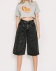 Salt & Pepper Elda Vintage Black Wide Leg Τζιν Βερμούδα