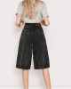 Salt & Pepper Elda Vintage Black Wide Leg Τζιν Βερμούδα