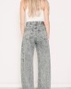Salt & Pepper Gwen Grey Pearl Cropped Τζιν Ψηλόμεσο Wide-Leg Παντελόνι