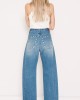 Salt & Pepper Gwen Medium Studded Ψηλόμεσο Wide Leg Τζιν Παντελόνι