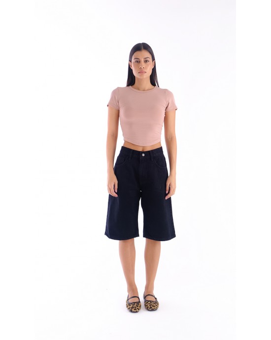 Salt & Pepper Lita Black S/W Τζιν Βερμούδα
