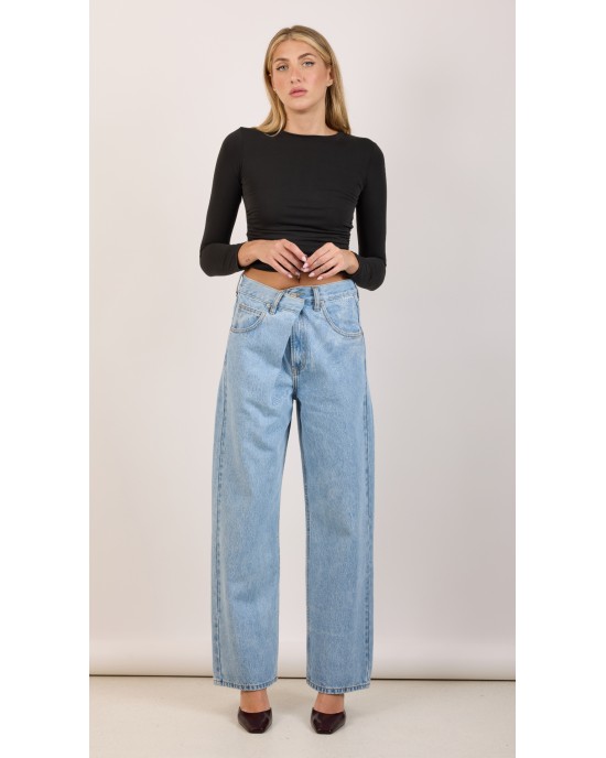Salt & Pepper Luna Light Wide Leg Denim Παντελόνι