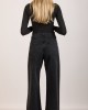 Salt & Pepper Luna Vintage Black Wide Leg Denim Παντελόνι