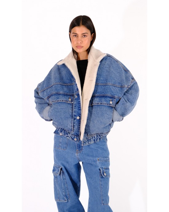 Salt & Pepper Madelyn Super S/W Fur Τζιν Μπουφάν