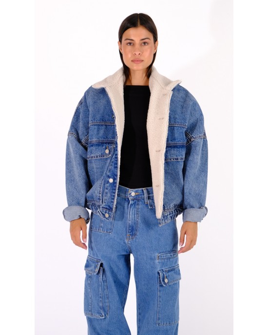 Salt & Pepper Madelyn Super S/W Fur Τζιν Μπουφάν