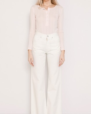 Salt & Pepper Marissa Off-White Cropped Wide Leg Τζιν Παντελόνι