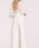 Salt & Pepper Marissa Off-White Cropped Wide Leg Τζιν Παντελόνι