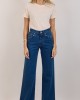 Salt & Pepper Marissa S/W Studded Wide Leg Denim Παντελόνι