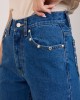 Salt & Pepper Marissa S/W Studded Wide Leg Denim Παντελόνι