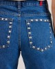 Salt & Pepper Marissa S/W Studded Wide Leg Denim Παντελόνι