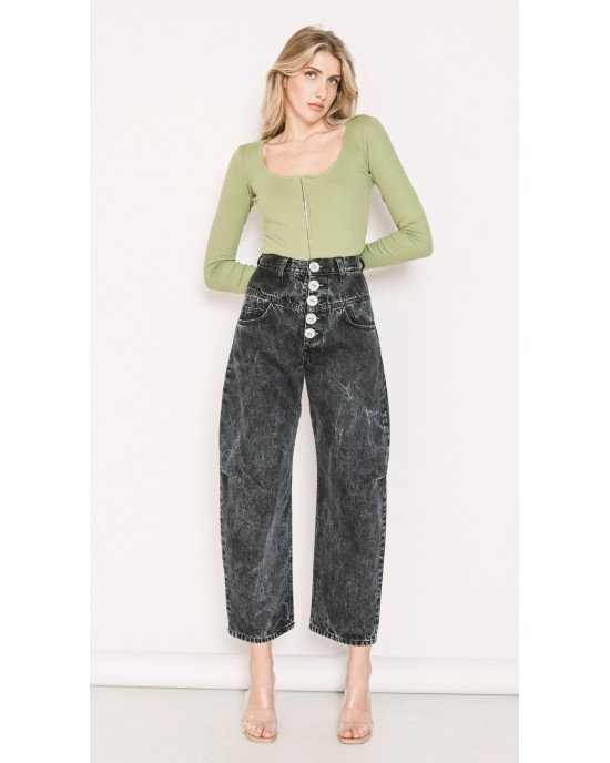 Salt & Pepper Mary Black Pearl Τζιν Ψηλόμεσο Παντελόνι