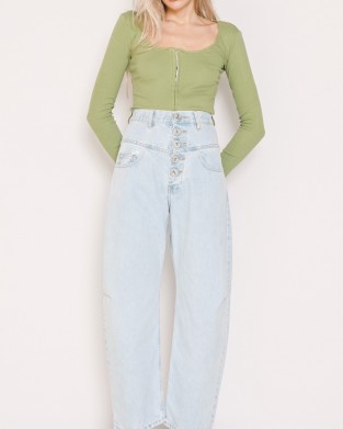 Salt & Pepper Mary Bleached Τζιν Ψηλόμεσο Παντελόνι