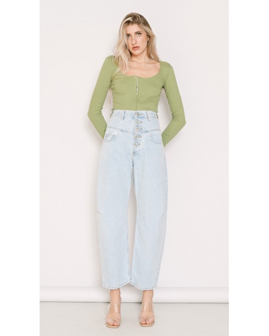 Salt & Pepper Mary Bleached Τζιν Ψηλόμεσο Παντελόνι