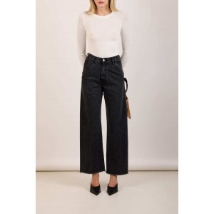 Salt & Pepper Megan Vintage Black Wide Leg Denim Παντελόνι