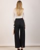 Salt & Pepper Megan Vintage Black Wide Leg Denim Παντελόνι