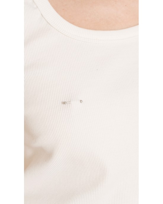 Salt & Pepper Melanie Off-White Piercings Tank Τοπ