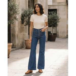 Salt & Pepper Renee S/W Τζιν Ψηλόμεσο Καμπάνα Παντελόνι