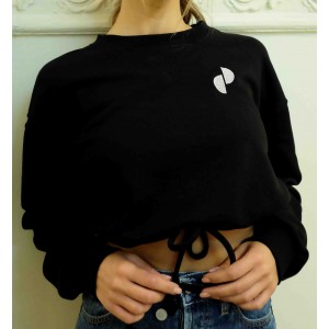 Salt & Pepper Amora Cropped Φούτερ Black